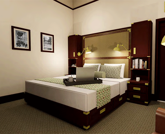 Rendering of hotel room